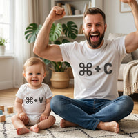 CMD + C CMD + V - Dad / Mum T-Shirt & Baby Bodysuit - (Sold Separately)