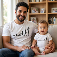 Evolution To A Baby & Dad - Mens T Shirt & Baby Bodysuit - (Sold Separately)