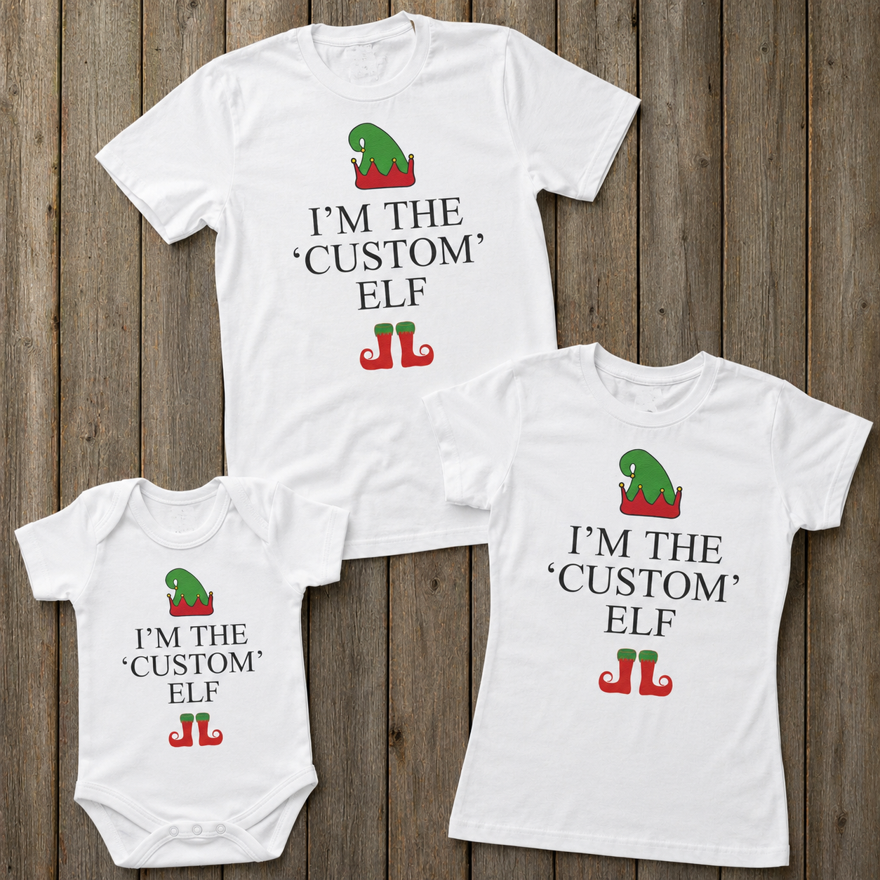 Personalised I'm The Elf Family Matching Christmas Tops - T-Shirts - (Sold Separately)