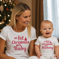 1st Christmas with Mummy - Family Matching Christmas Tops - Adult, Kids & Baby - (Sold Separately)