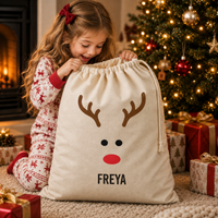 Personalised Name Reindeer Face - Christmas Santa Gift