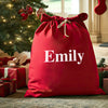 Personalised Name in Bold White - Christmas Santa Sack