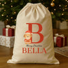 Personalised Christmas Santa Paws Standing Initial and Name - Christmas Dog Santa Sack