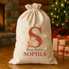 Personalised Christmas Baby Reindeer Initial and Name - Christmas Santa Sack