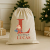 Personalised Christmas Super Santa Initial and Name - Christmas Santa Sack