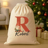 Personalised Christmas Gnome Initial and Name - Christmas Santa Sack
