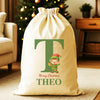 Personalised Christmas Elf Initial and Name - Christmas Santa Sack