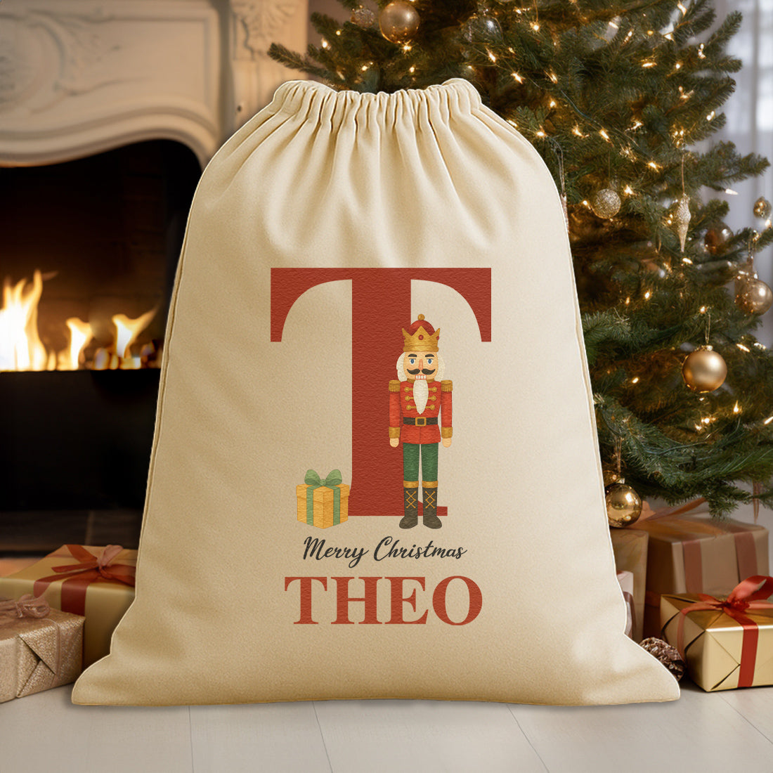 Personalised Christmas Soldier Initial and Name - Christmas Santa Sack