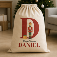 Personalised Christmas Soldier Initial and Name - Christmas Santa Sack
