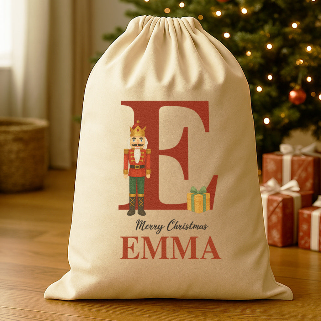 Personalised Christmas Soldier Initial and Name - Christmas Santa Sack