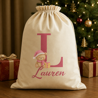 Personalisierter Weihnachtssack mit Initialen und Namen - Weihnachtsmannsack
