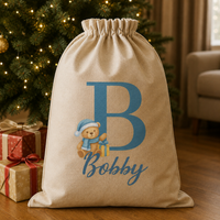 Personalisierter Weihnachtssack mit Initialen und Namen - Weihnachtsmannsack