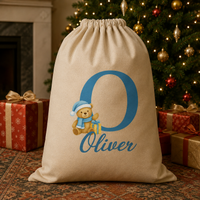 Personalisierter Weihnachtssack mit Initialen und Namen - Weihnachtsmannsack