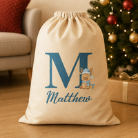 Personalisierter Weihnachtssack mit Initialen und Namen - Weihnachtsmannsack