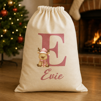 Personalisierter Weihnachtssack mit Initialen und Namen - Weihnachtsmannsack
