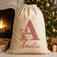 Personalisierter Weihnachtssack mit Initialen und Namen - Weihnachtsmannsack