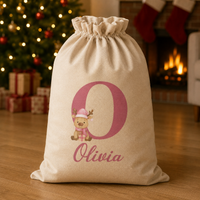 Personalisierter Weihnachtssack mit Initialen und Namen - Weihnachtsmannsack