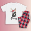 PERSONALISED Initial Reindeer Hat - Family Matching Christmas Pyjamas - Top & Tartan PJ Bottoms (Copy)