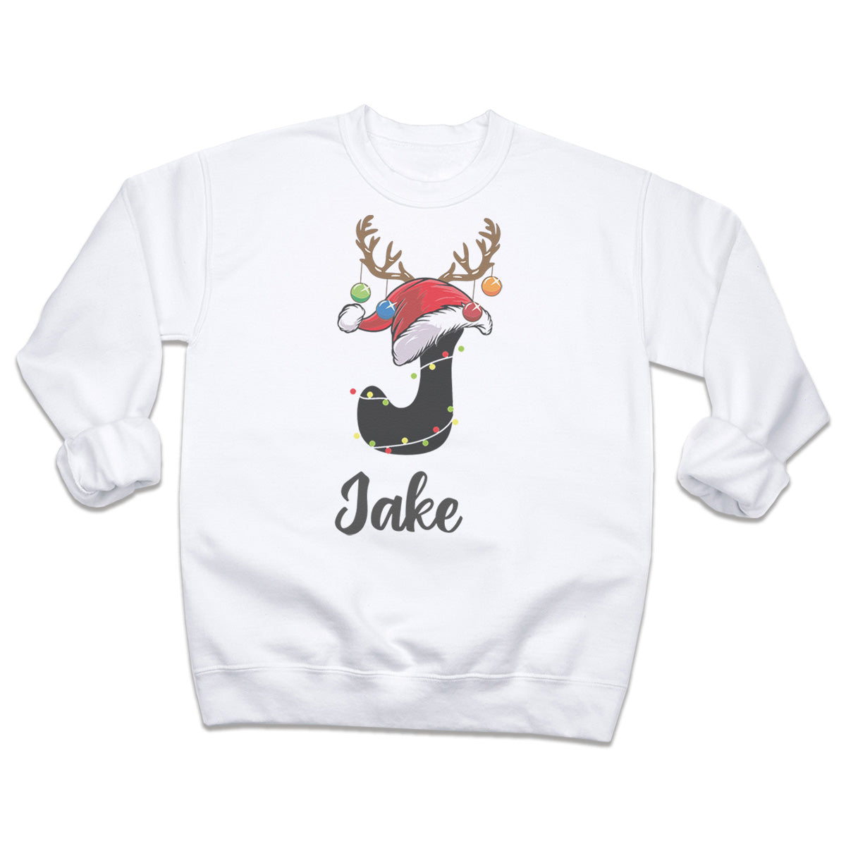PERSONALISED Initial with Reindeer Hat - Baby & Kids - All Styles & Sizes