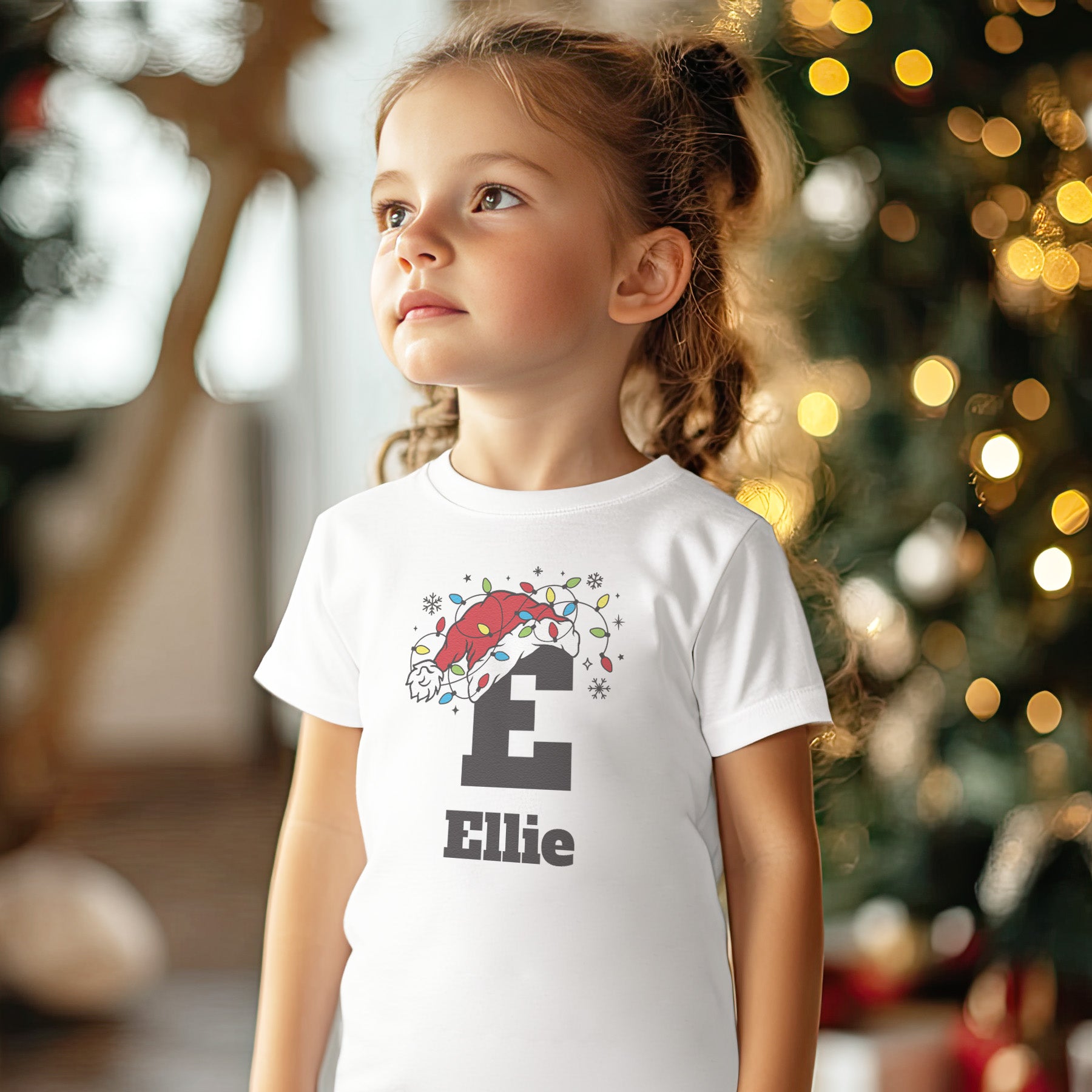PERSONALISED Initial with Santa Hat - Baby & Kids - All Styles & Sizes