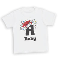 PERSONALISED Initial with Santa Hat - Baby & Kids - All Styles & Sizes