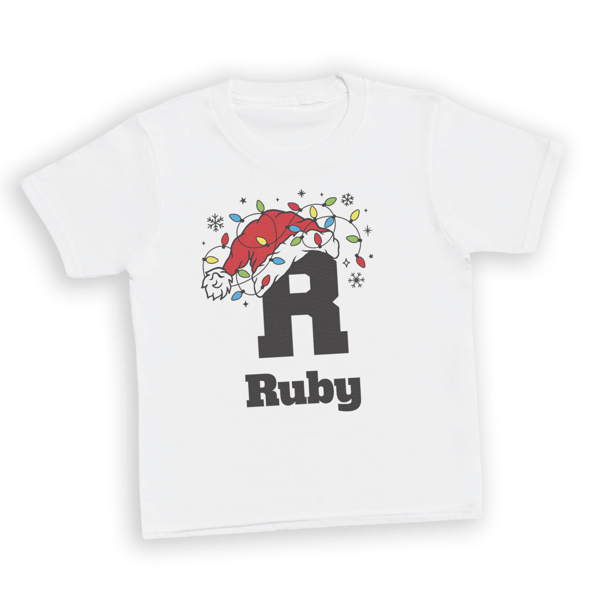 PERSONALISED Initial with Santa Hat - Baby & Kids - All Styles & Sizes