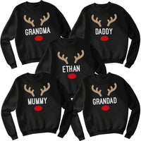 PERSONALISED Reindeer Names - Christmas Jumper Sweatshirt - All Sizes