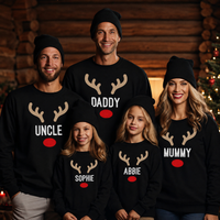 PERSONALISED Reindeer Names - Christmas Jumper Sweatshirt - All Sizes
