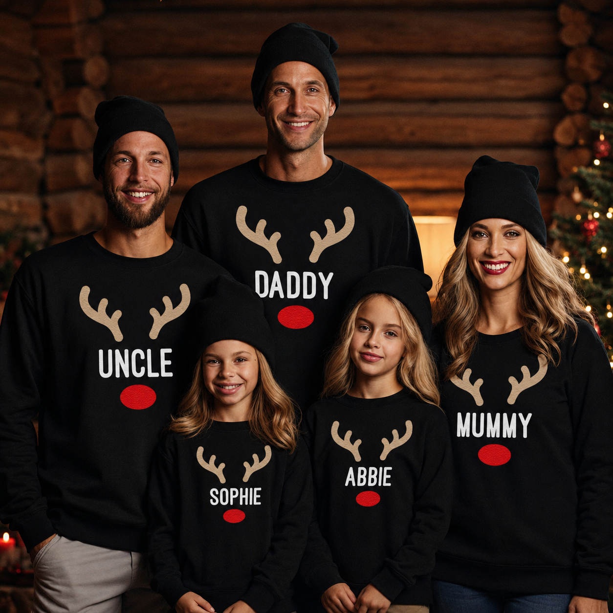PERSONALISED Reindeer Names - Christmas Jumper Sweatshirt - All Sizes