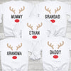 PERSONALISED Reindeer Names - Christmas Jumper Sweatshirt - All Sizes