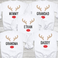 PERSONALISED Reindeer Names - Christmas Jumper Sweatshirt - All Sizes