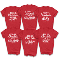 PERSONALISED First Christmas As... - Family Matching Christmas Tops - Adult, Kids & Baby - (Sold Separately)