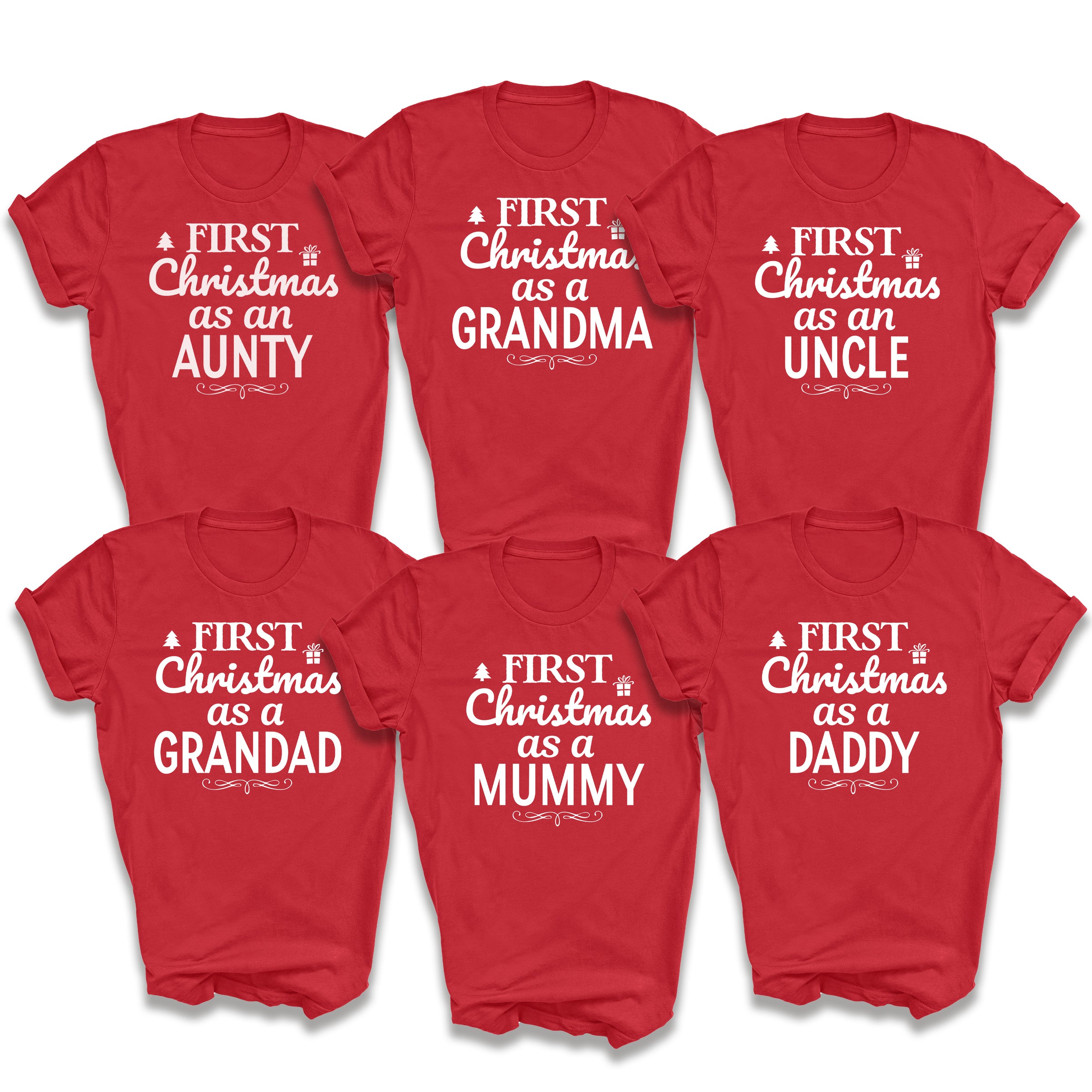 PERSONALISED First Christmas As... - Family Matching Christmas Tops - Adult, Kids & Baby - (Sold Separately)