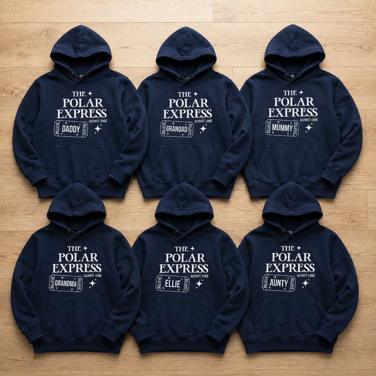 Polar Express mit persönlichem Namen – Weihnachts-Hoodie, T-Shirt oder Pullover – alle Größen