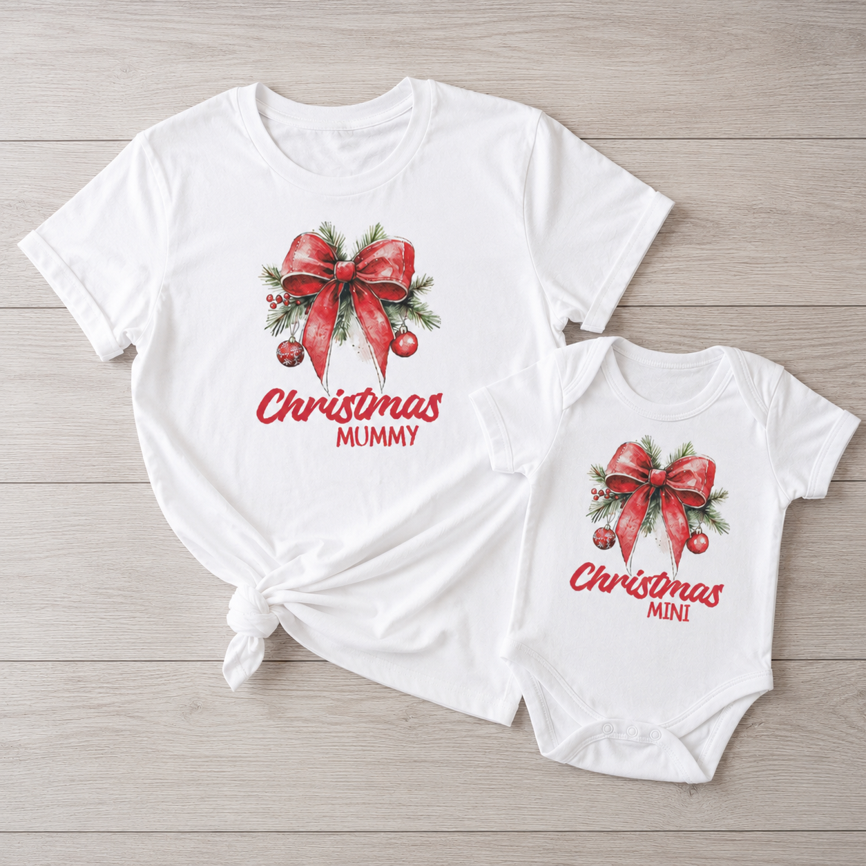 Weihnachts-Mini &amp; Weihnachts-Mumie – Passende Weihnachtsoberteile für die ganze Familie – Erwachsene, Kinder &amp; Babys – (Separat erhältlich)