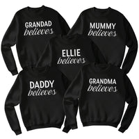 PERSONALISED Name Believes - Christmas Hoodie or Jumper Sweatshirt - All Sizes