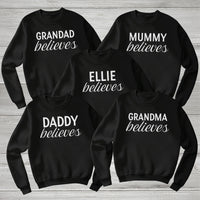 PERSONALISED Name Believes - Christmas Hoodie or Jumper Sweatshirt - All Sizes