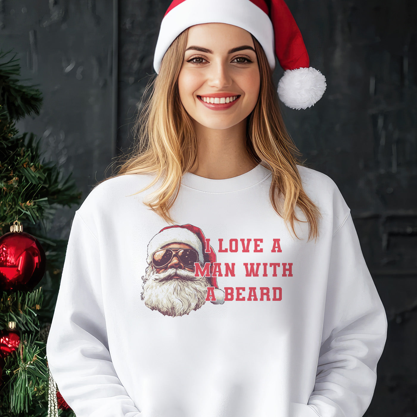 I Love A Man With A Beard Christmas Jumper Sweatshirt All Sizes The Gift Project