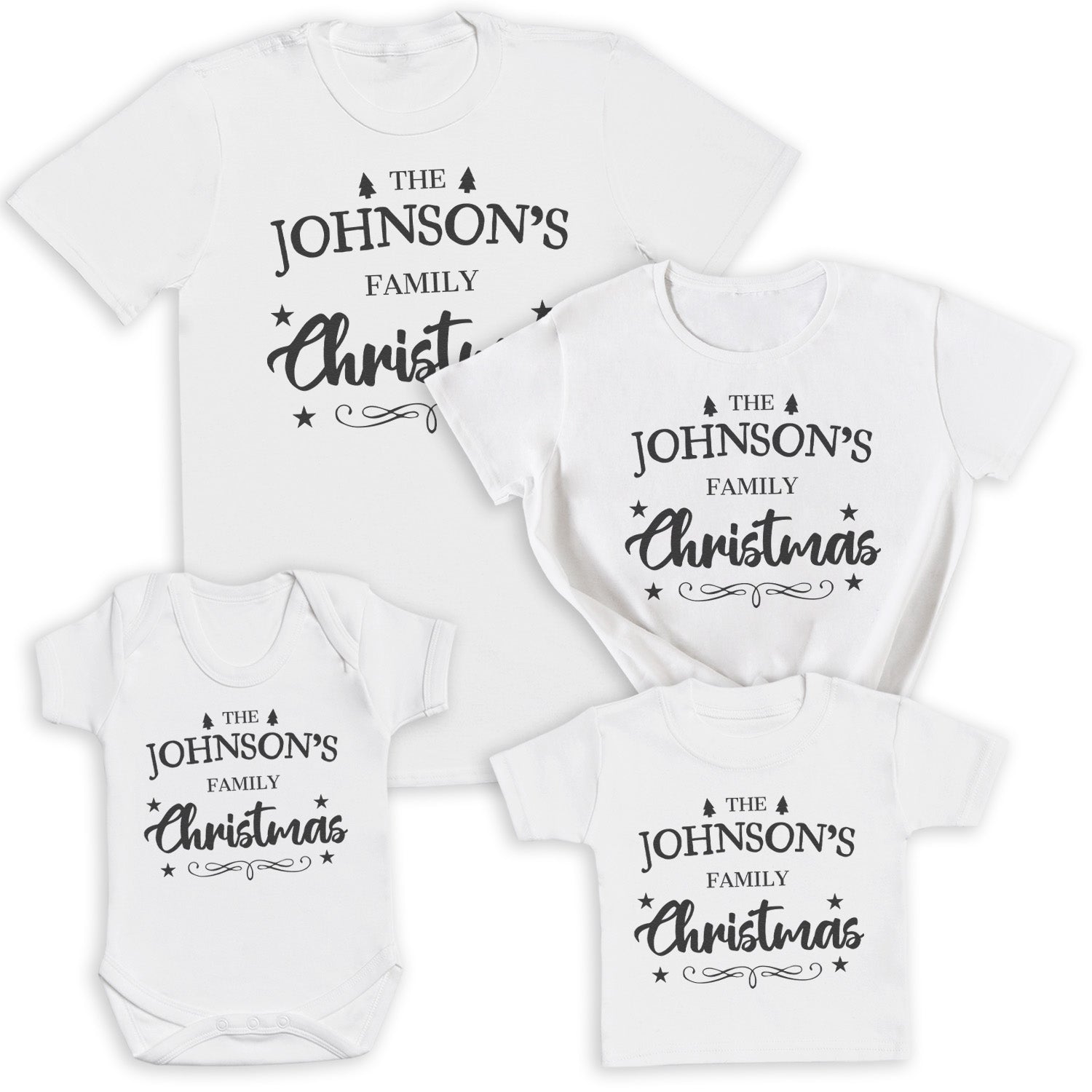 PERSONALISED Family Surname... - Family Matching Christmas Tops - Adult, Kids & Baby - (Sold Separately)