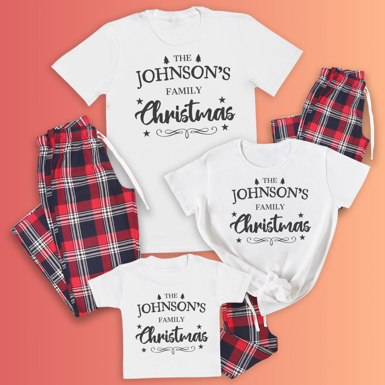 Tartan Christmas Pyjamas Family PERSONALISED The Family Christmas