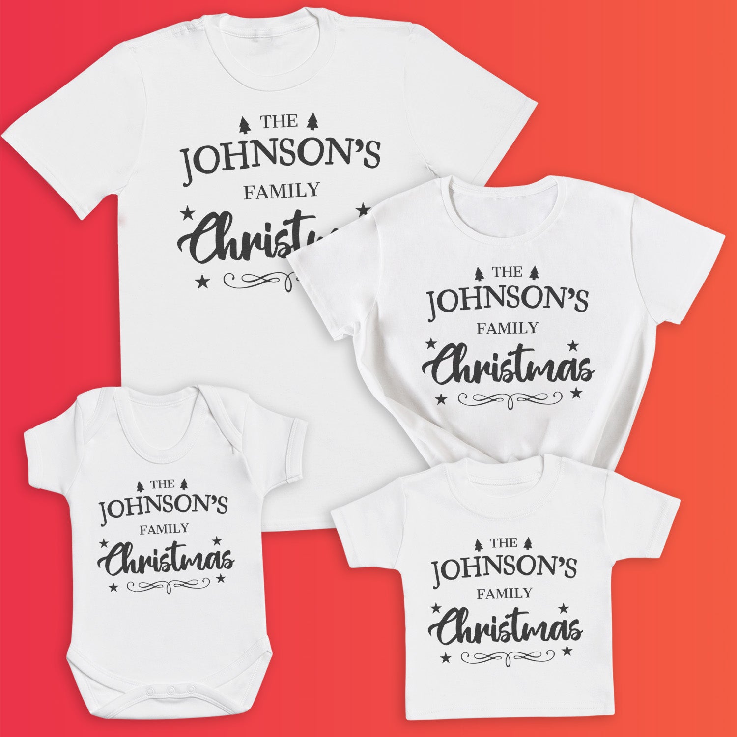 PERSONALISED Family Surname... - Family Matching Christmas Tops - Adult, Kids & Baby - (Sold Separately)