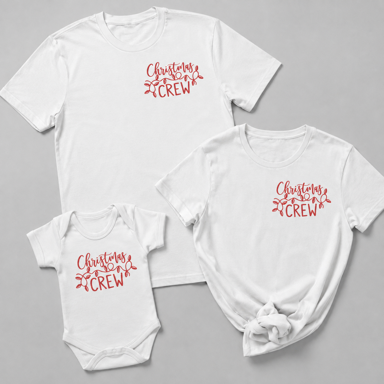 Christmas Crew Breast Pocket - Family Matching Christmas Tops - Adult, Kids & Baby - (Sold Separately)