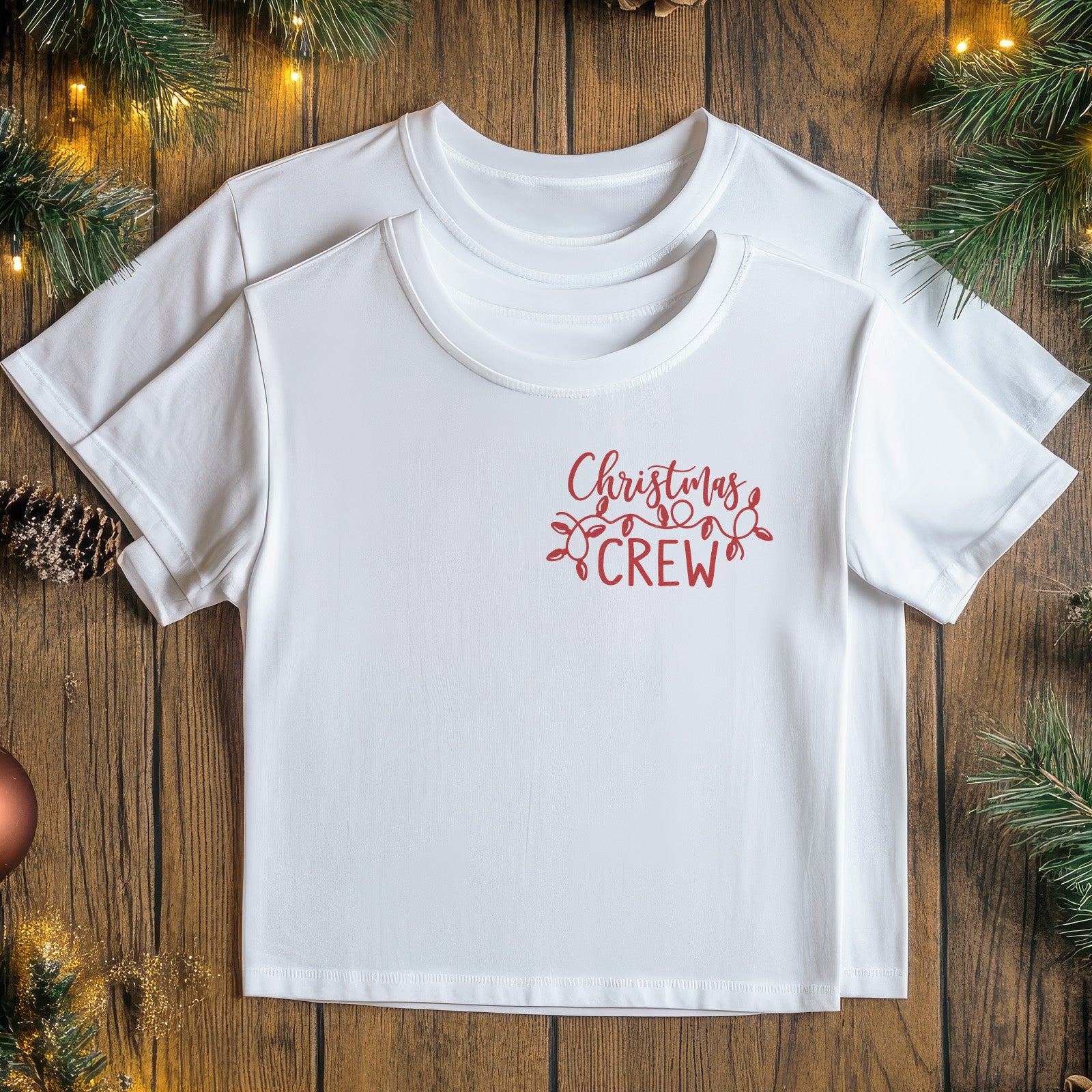 Christmas Crew Breast Pocket - Family Matching Christmas Tops - Adult, Kids & Baby - (Sold Separately)