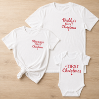 First Christmas Pocket Design - Family Matching Christmas Tops - Adult, Kids & Baby - (Sold Separately)