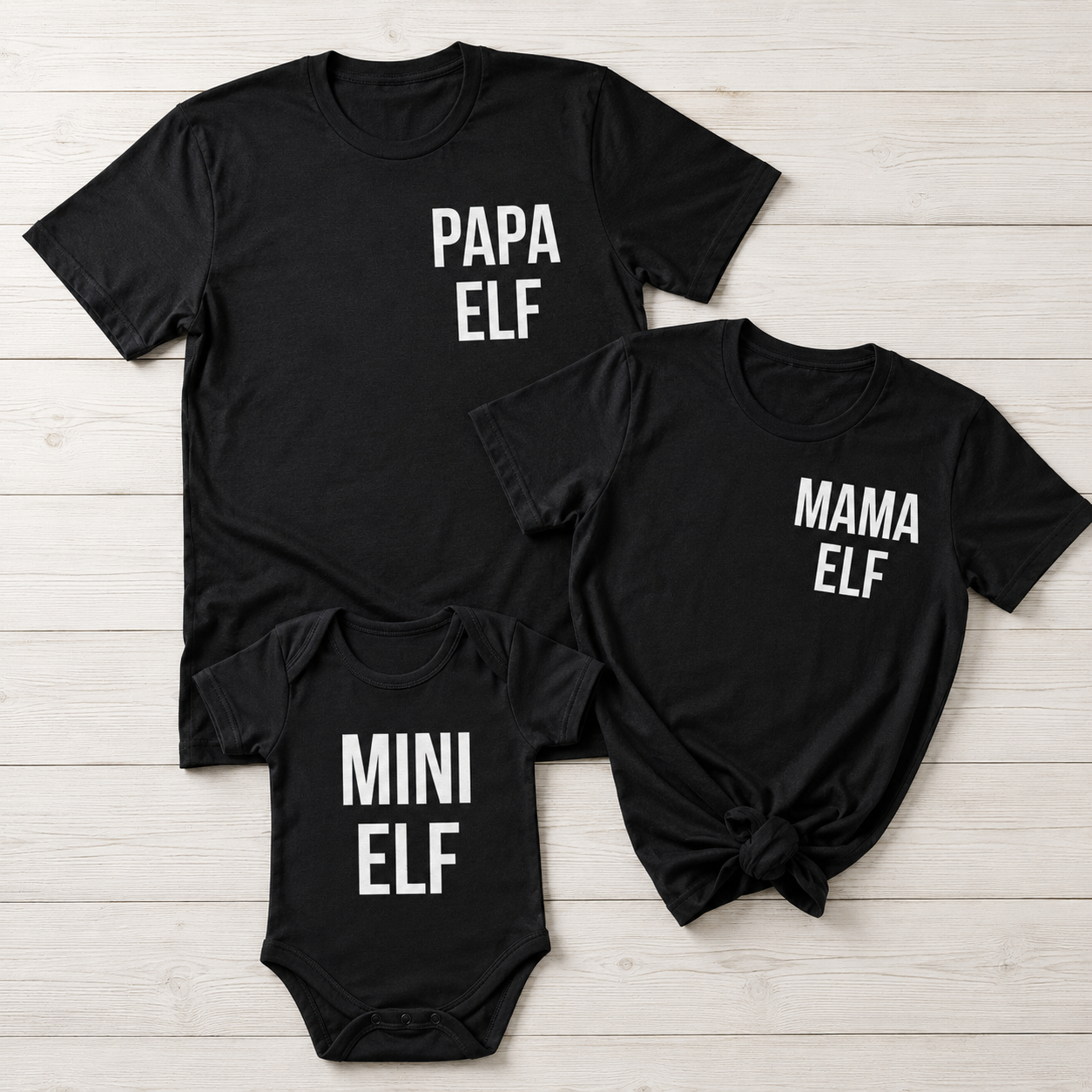 Elf Pocket Design - Family Matching Christmas Tops - Adult, Kids & Baby - (Sold Separately)
