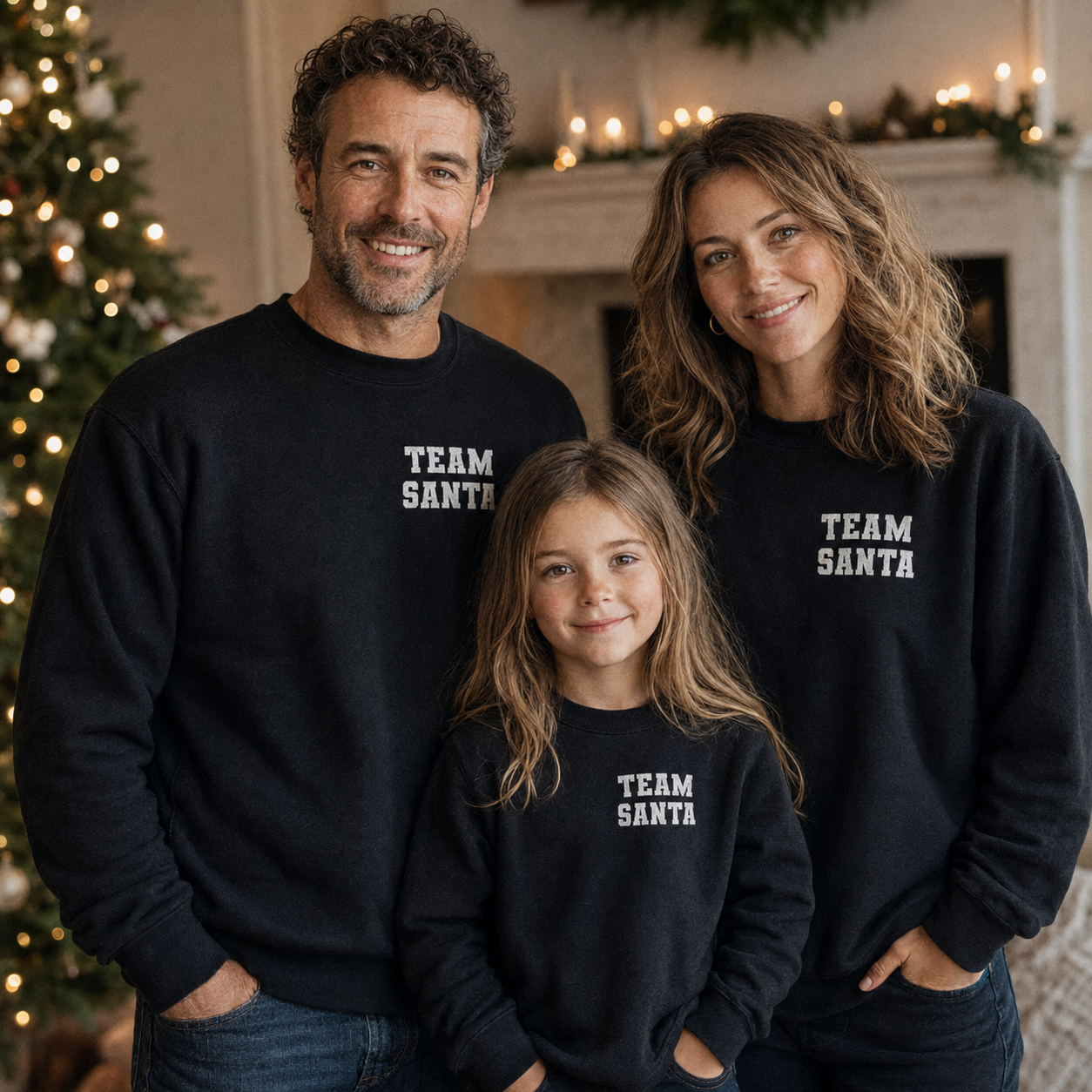 Team Santa Pocket Design – Passende Weihnachtsoberteile für die ganze Familie – Erwachsene, Kinder und Babys – (Separat erhältlich)
