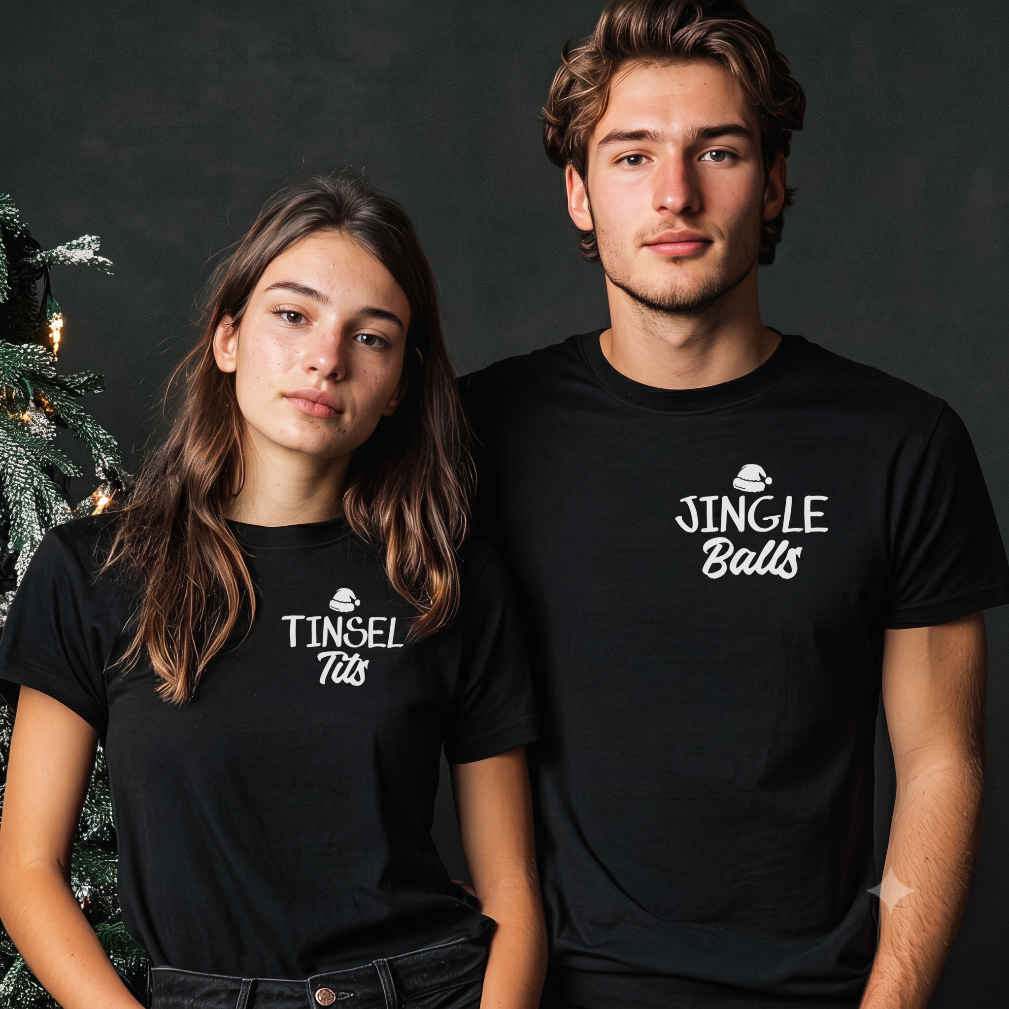 Lametta- und Jingle-Taschendesign – Passende Weihnachtsoberteile für die ganze Familie – Komplettset