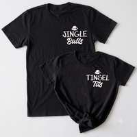 Lametta- und Jingle-Taschendesign – Passende Weihnachtsoberteile für die ganze Familie – Komplettset