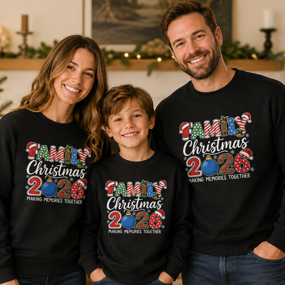 Familienweihnachten, Gemeinsam Erinnerungen schaffen – Passende Familienweihnachten – Alle Stile – Erwachsene, Kinder &amp; Babys – (Separat erhältlich)