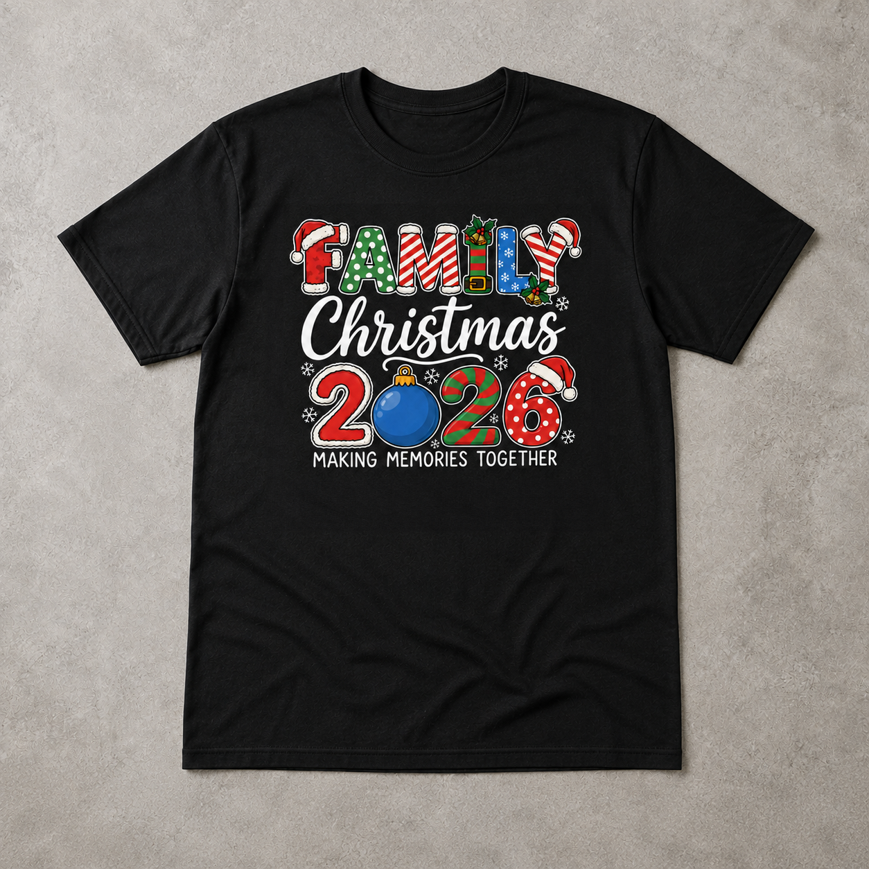 Family Christmas, Making Memories Together - Family Christmas Matching Tops - Adult, Kids & Baby - (Sold Separately)